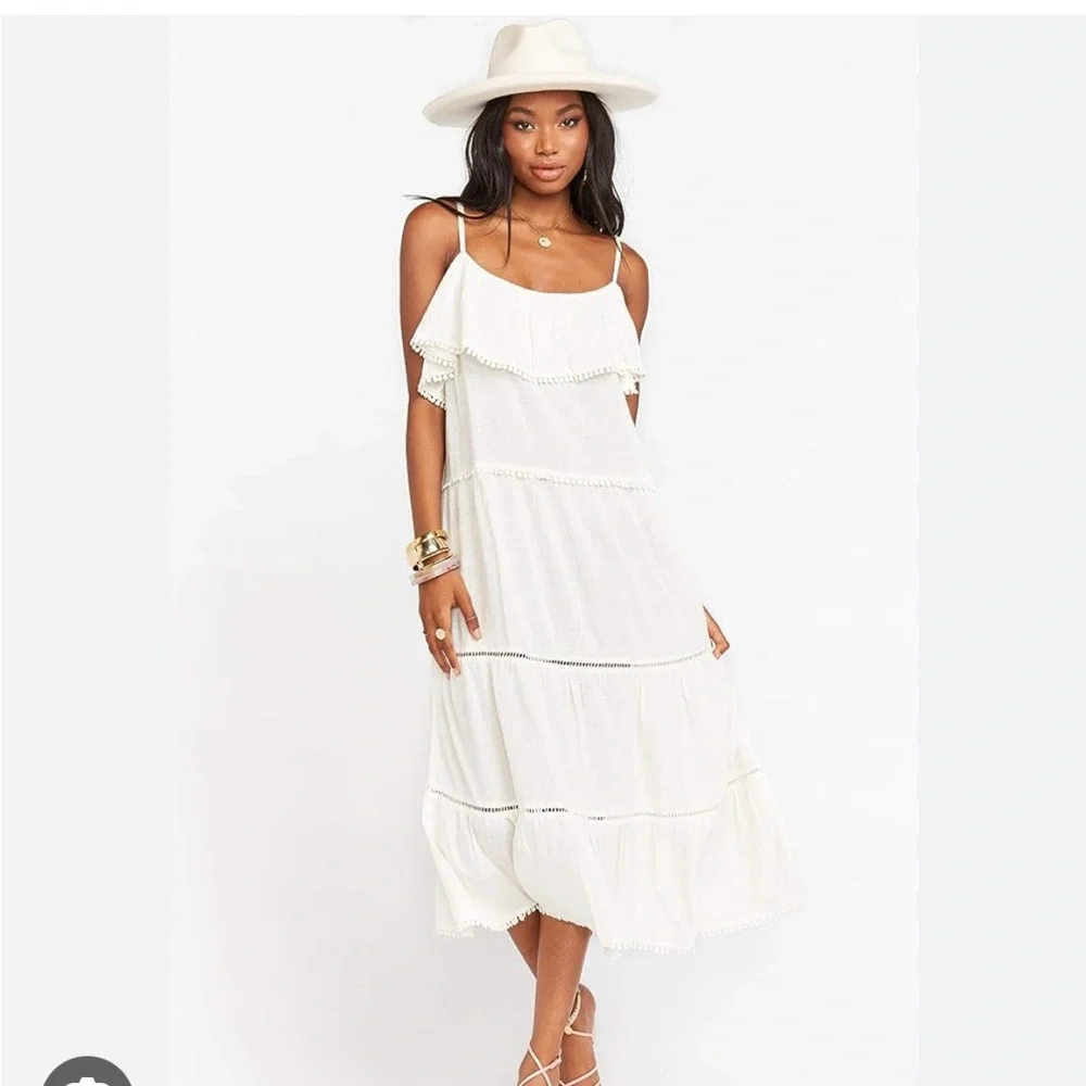 NWT Mumu Ambrose Midi White Dress - Picture 2 of 11